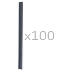 Vidaxl 100 ks plotové upínacie lišty antracitové PVC