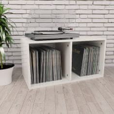 Vidaxl Box na vinylové platne lesklý biely 71x34x36 cm drevotrieska