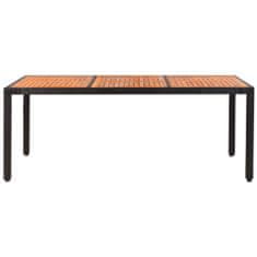 Vidaxl Záhradný stôl 190x90x75 cm, polyratan a akáciový masív