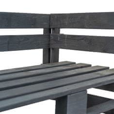 Petromila vidaXL Rohová záhradná lavička z paliet, drevo, sivá
