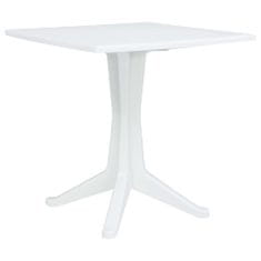 Vidaxl Záhradný stôl biely 70x70x71,7 cm plastový