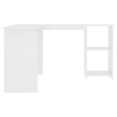 Vidaxl Rohový stôl v tvare L, biely 120x140x75 cm, drevotrieska