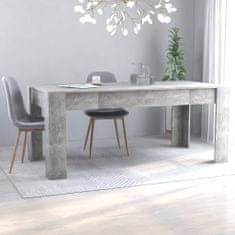 Vidaxl Jedálenský stôl, betónovo sivý 180x90x76 cm, drevotrieska