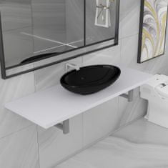 Vidaxl Dvojdielna sada kúpeľňového nábytku biela keramická