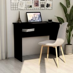 Vidaxl Písací stôl, čierny 90x50x74 cm, drevotrieska