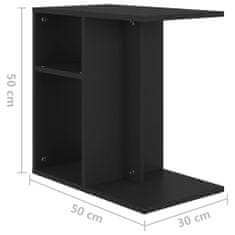 Vidaxl Príručný stolík čierny 50x30x50 cm drevotrieska
