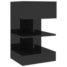 Vidaxl Nočný stolík lesklý čierny 40x35x65 cm drevotrieska