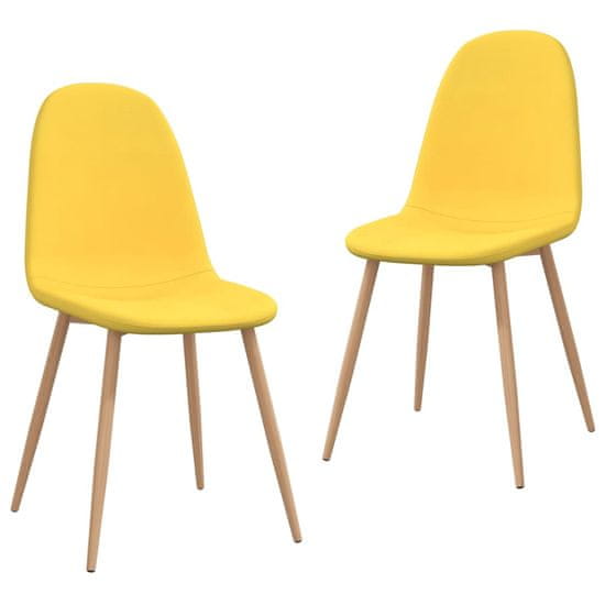 Vidaxl Jedálenské stoličky 2 ks horčicovo-žlté látkové