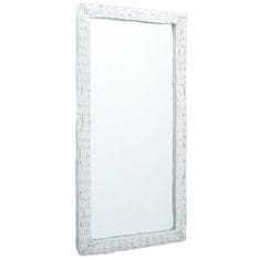 Vidaxl Zrkadlo, biele 120x60 cm, prútie