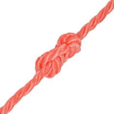 Vidaxl Oranžové krútené lano z polypropylénu, 12 mm, 100 m