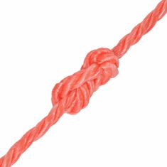 Vidaxl Krútené lano, polypropylén, 10 mm, 100 m, oranžové