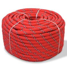 Vidaxl Lodné polypropylénové lano 8 mm 500 m červené