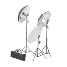 Vidaxl Súprava štúdiového osvetlenia: statívy a dáždniky, 24 wattov