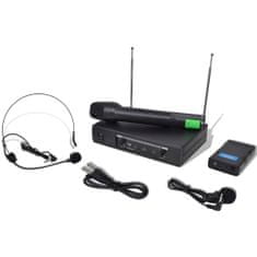 Vidaxl Bezdrôtový mikrofón a bezdrôtové slúchadlá VHF s prijímačom