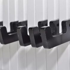 Vidaxl Nástenný vešiak na kabáty v podobe kláves so 16 čiernymi háčikmi