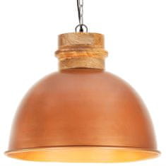 Vidaxl Industriálna závesná lampa medená okrúhla 50 cm E27 mangový masív