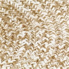 Vidaxl Ručne vyrobený jutový koberec biely a prírodný 120 cm