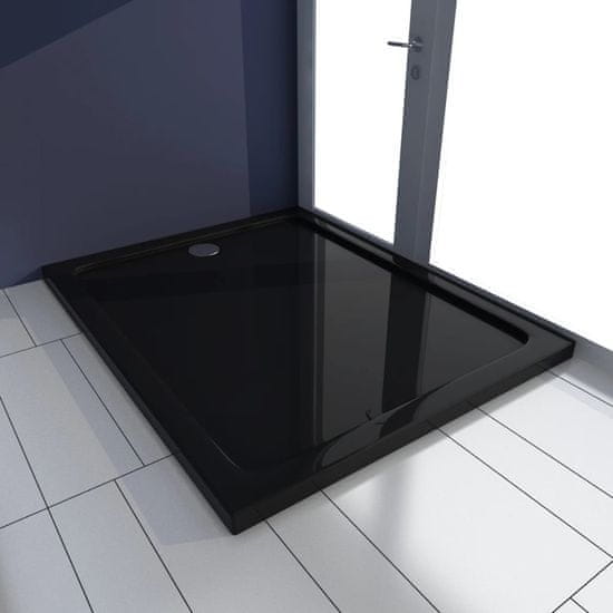 Vidaxl Obdĺžniková sprchová vanička z ABS, čierna 80x100 cm