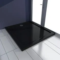 Vidaxl Obdĺžniková sprchová vanička z ABS, čierna 80x90 cm