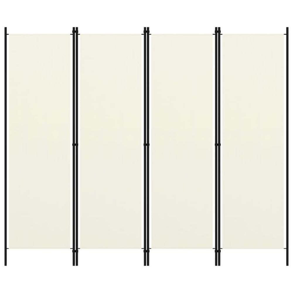 Vidaxl Paraván so 4 panelmi, krémovo biely 200x180 cm