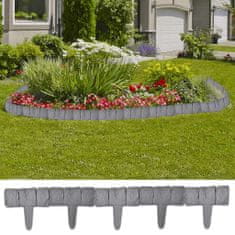 Vidaxl Plastový plot s kameňovým vzhľadom pre záhradu/trávnik 10 m