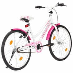 Vidaxl Detský bicykel ružovo-biely 24 palcový