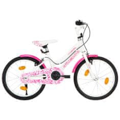 Petromila vidaXL Detský bicykel 18 palcový ružový a biely