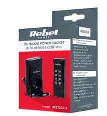 Rebel Bezdrôtová zásuvka REBEL URZ1227-2 1+1, IP44 vonkajšia, čierna