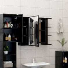 Vidaxl 4-dielna súprava kúpeľňového nábytku,lesklá čierna,drevotrieska