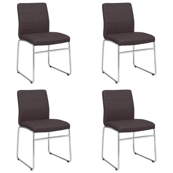 Vidaxl Jedálenské stoličky 4 ks, hnedé, umelá koža