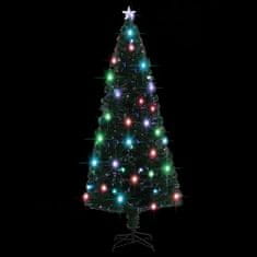 Vidaxl Umelý vianočný stromček, podstavec a LED 210 cm, optické vlákno