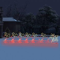 Vidaxl Vianočná svetelná dekorácia 6 XXL sobov so saňami 2160 LED 7 m