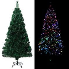 Vidaxl Umelý vianočný stromček+podstavec, zelený 150cm, optické vlákno
