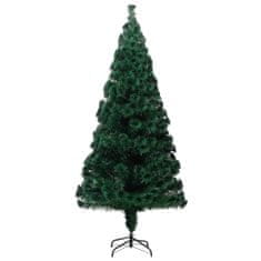 Vidaxl Umelý vianočný stromček+podstavec, zelený 240cm, optické vlákno