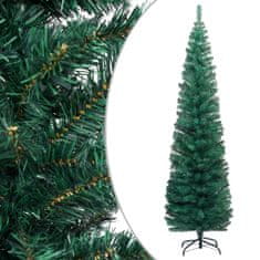 Vidaxl Úzky umelý vianočný stromček s podstavcom, zelený 180 cm, PVC
