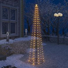 Vidaxl Vianočný stromček, kužeľ, 136 LED, teplé biele svetlo 70x240 cm