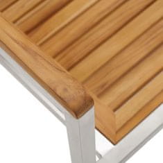 Vidaxl Záhradné stoličky so sedákmi 2 ks masívne tíkové drevo a oceľ