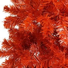 Vidaxl Úzky vianočný stromček s LED a sadou gulí červený 240 cm