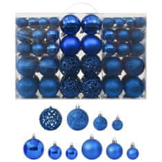 shumee Súprava vianočných gúľ 100 ks modrá