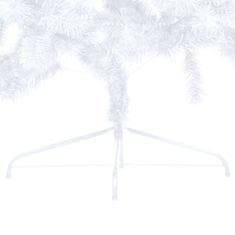 Vidaxl Umelý vianočný polovičný stromček s podstavcom biely 150 cm PVC