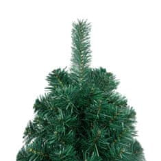 Vidaxl Umelý vianočný polovičný stromček s podstavcom zelený 210 cm PVC