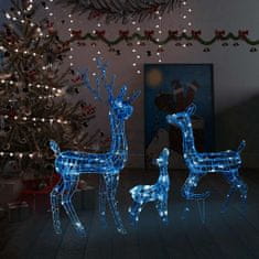 Vidaxl Akrylová sobia rodinka vianočná dekorácia 300 LED modrá