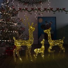 Vidaxl Akrylová sobia rodinka vianočná dekorácia 300 LED teplá biela
