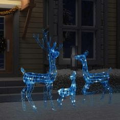Vidaxl Akrylová sobia rodinka vianočná dekorácia 300 LED modrá
