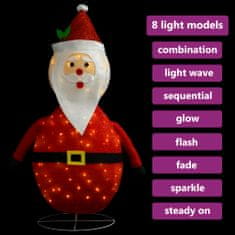 shumee Vianočná ozdoba figúrka Santa Claus LED luxusná látka 90 cm