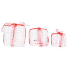 Greatstore Dekoratívne akrylové vianočné darčekové krabičky 3 ks farebné