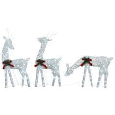 Vidaxl Vianočné soby 6 ks biele studené svetlo sieťovina
