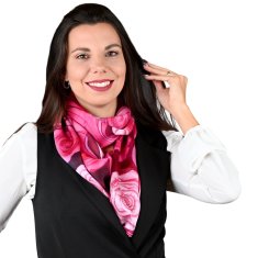 Angela Abrioni Exkluzívny dámsky hodvábny šál 45x200 cm, Šípková Ruženka
