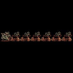 Vidaxl Vianočná svetelná dekorácia 6 XXL sobov so saňami 2160 LED 7 m
