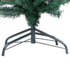 Vidaxl Úzky umelý vianočný stromček s podstavcom, zelený 180 cm, PVC